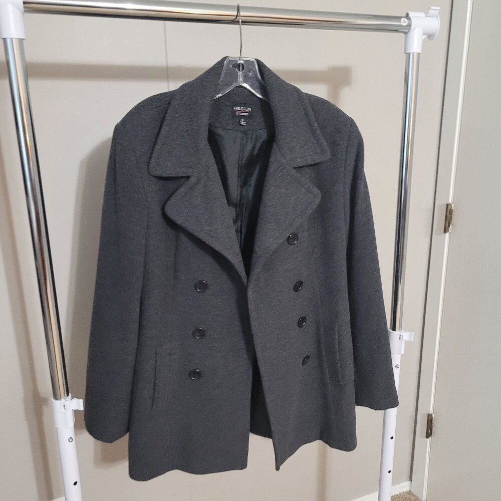 Halston Studio Wool/Nylon/Cashmere Coat